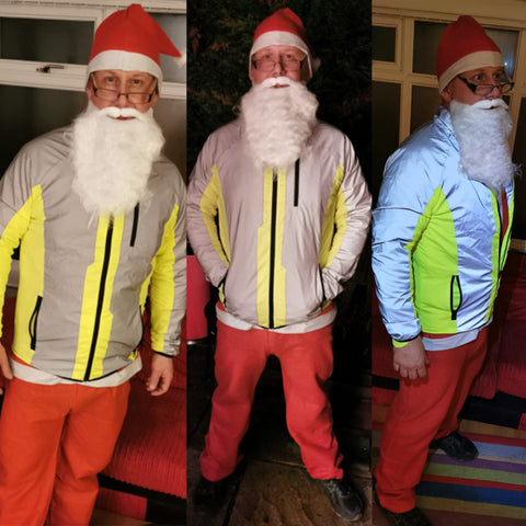Father Christmas wearing our BTR high vis jacket in preparation for his Santa run!