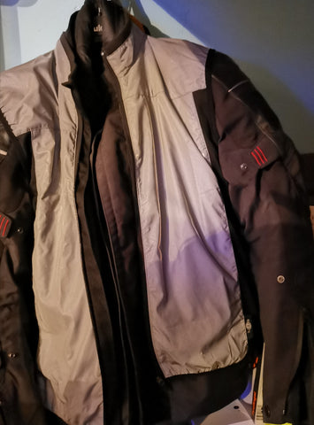 BTR High Vis reflective vest and gilet worn by a motorbike user